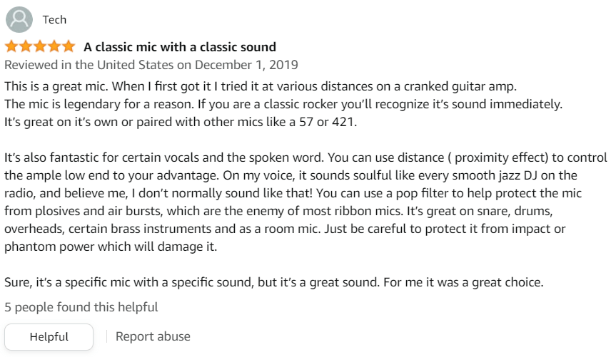 Beyerdynamic M160 Double Ribbon Microphone Customer Review