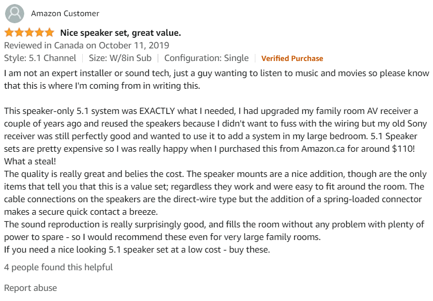 Monoprice 5.1 Channel Home Theater Customer Review